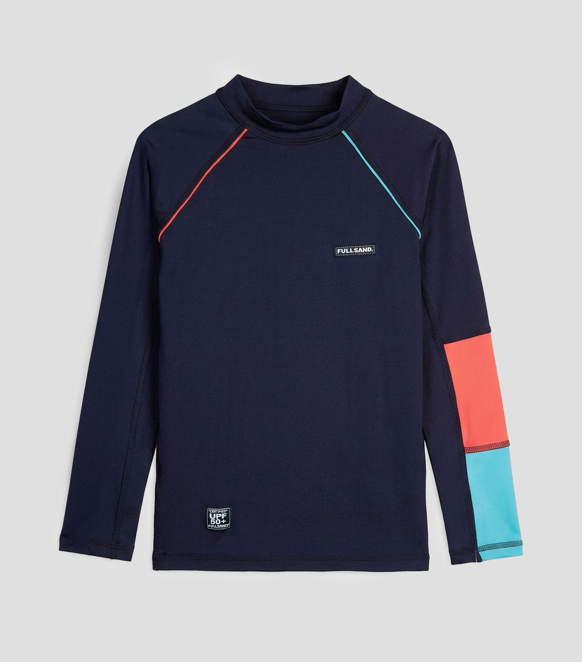 Playera traje de baño cuello redondo manga larga sólida Niño